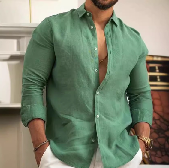LeinenHerren Hemd SmaragdLux