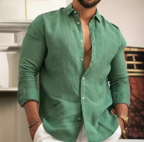 LeinenHerren Hemd SmaragdLux